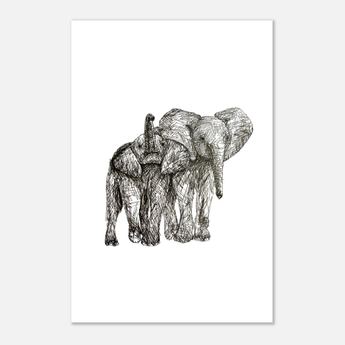 Monochrome Elephant Aluminum Print