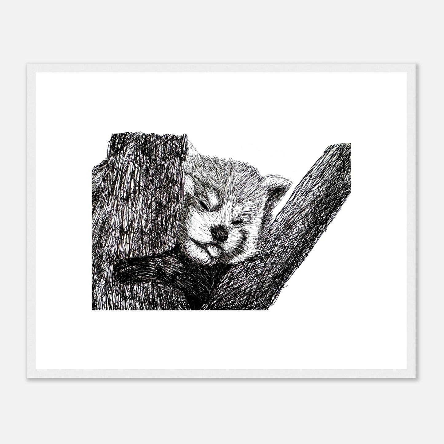 Red Panda Classic Matte Paper Wooden Framed Poster