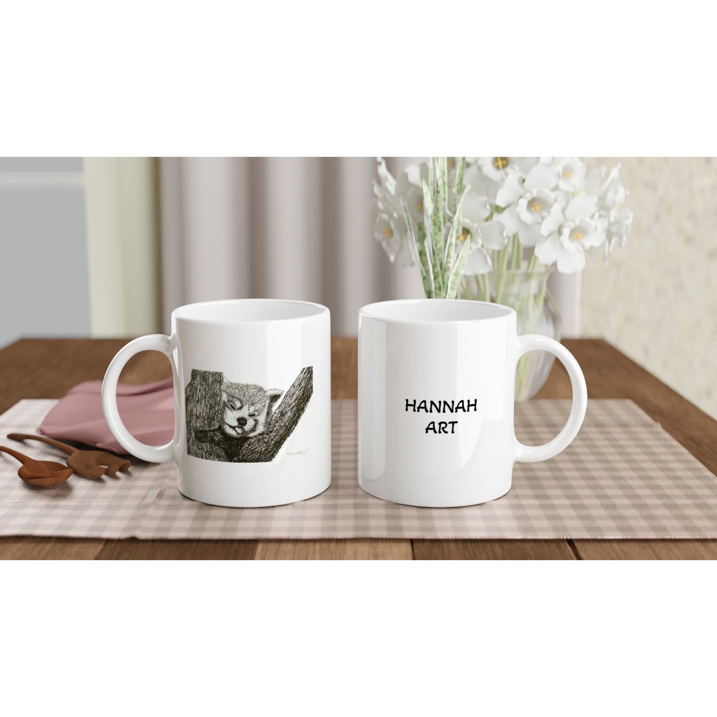 Red Panda White 11oz Ceramic Mug
