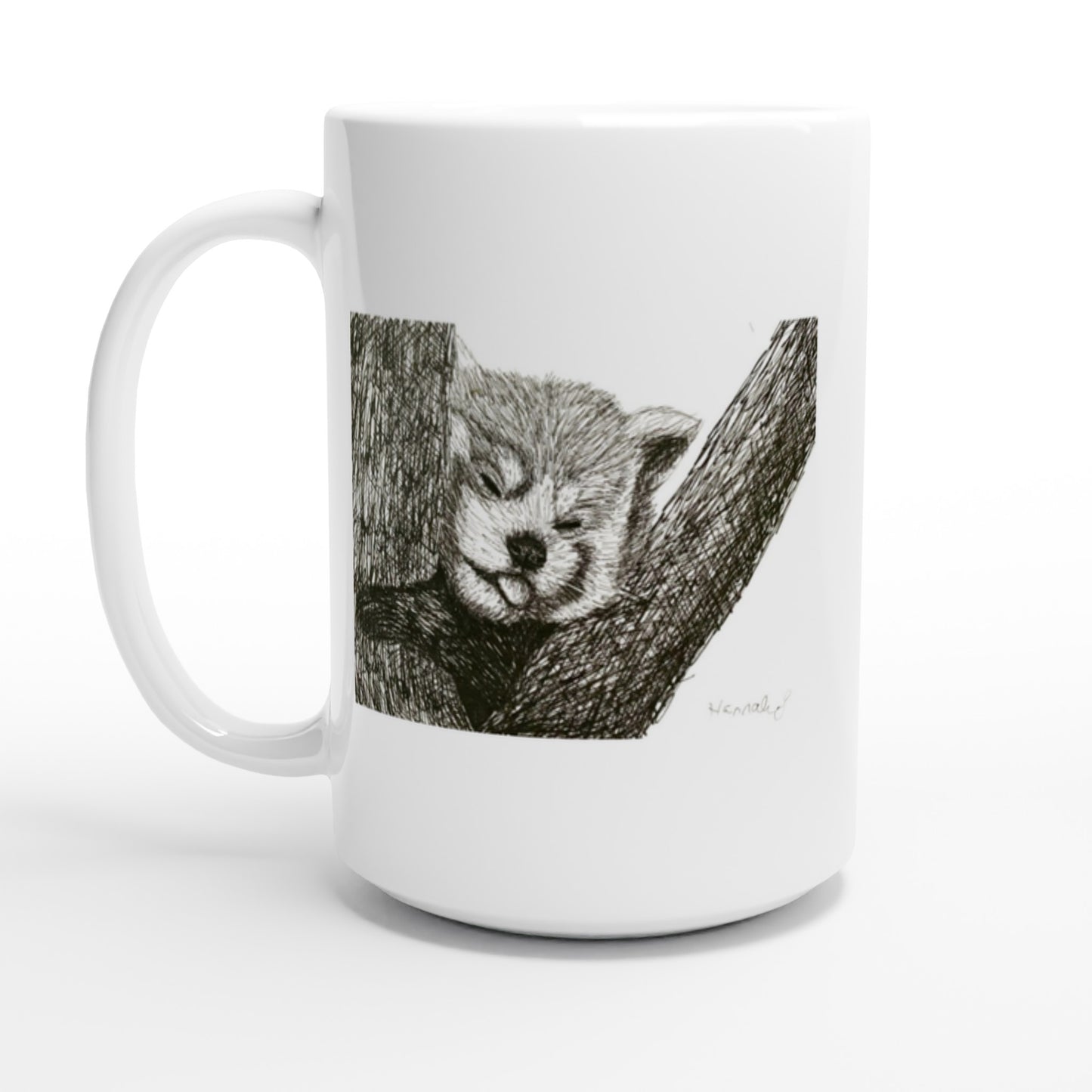 Red Panda White 15oz Ceramic Mug
