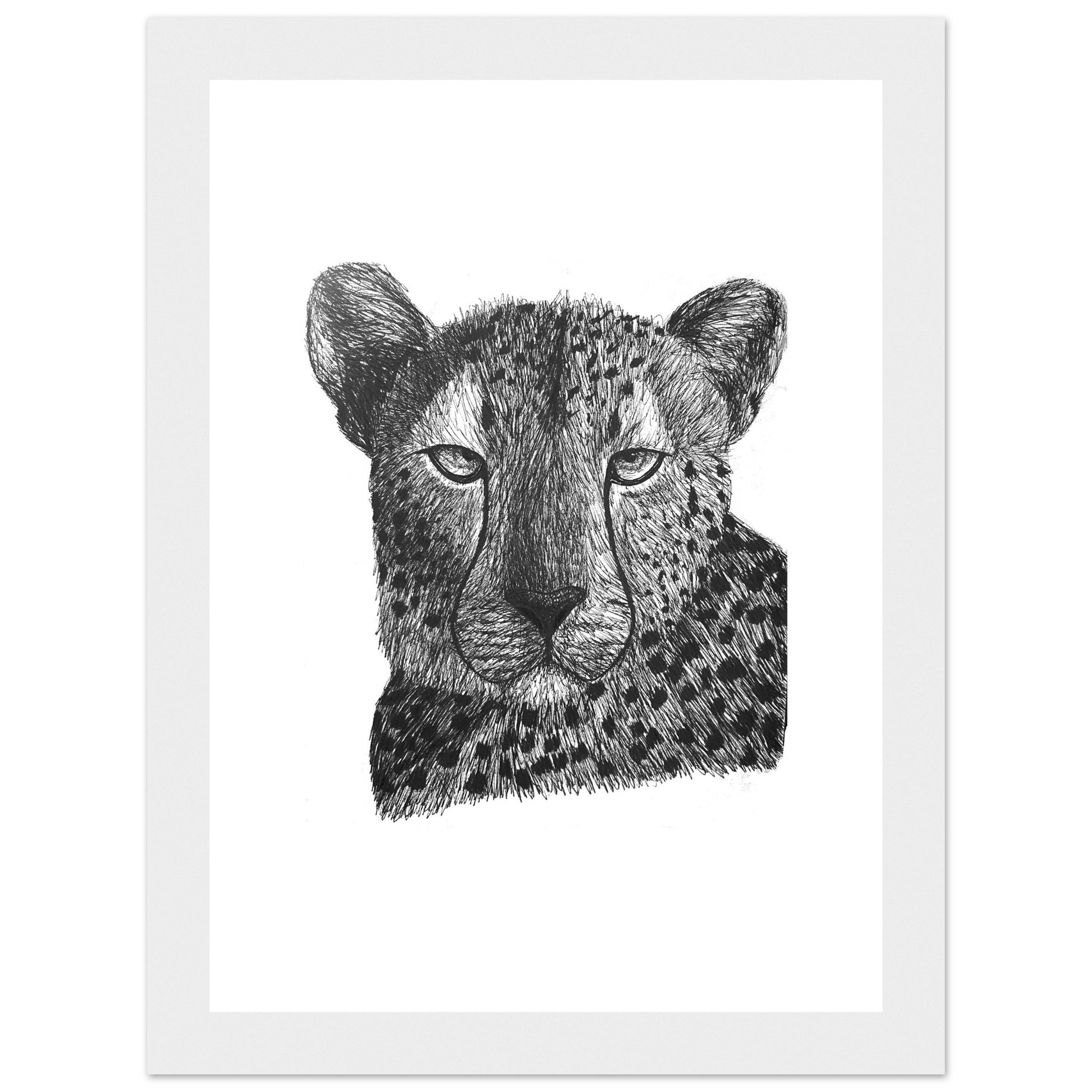  Cheetah Classic Matte Paper Wooden Framed Poster