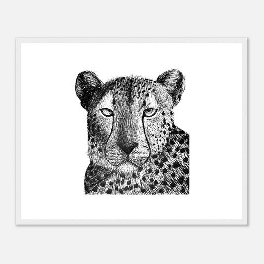 Cheetah Classic Matte Paper Wooden Framed Poster