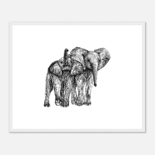 Elephant Classic Matte Paper Wooden Framed Poster