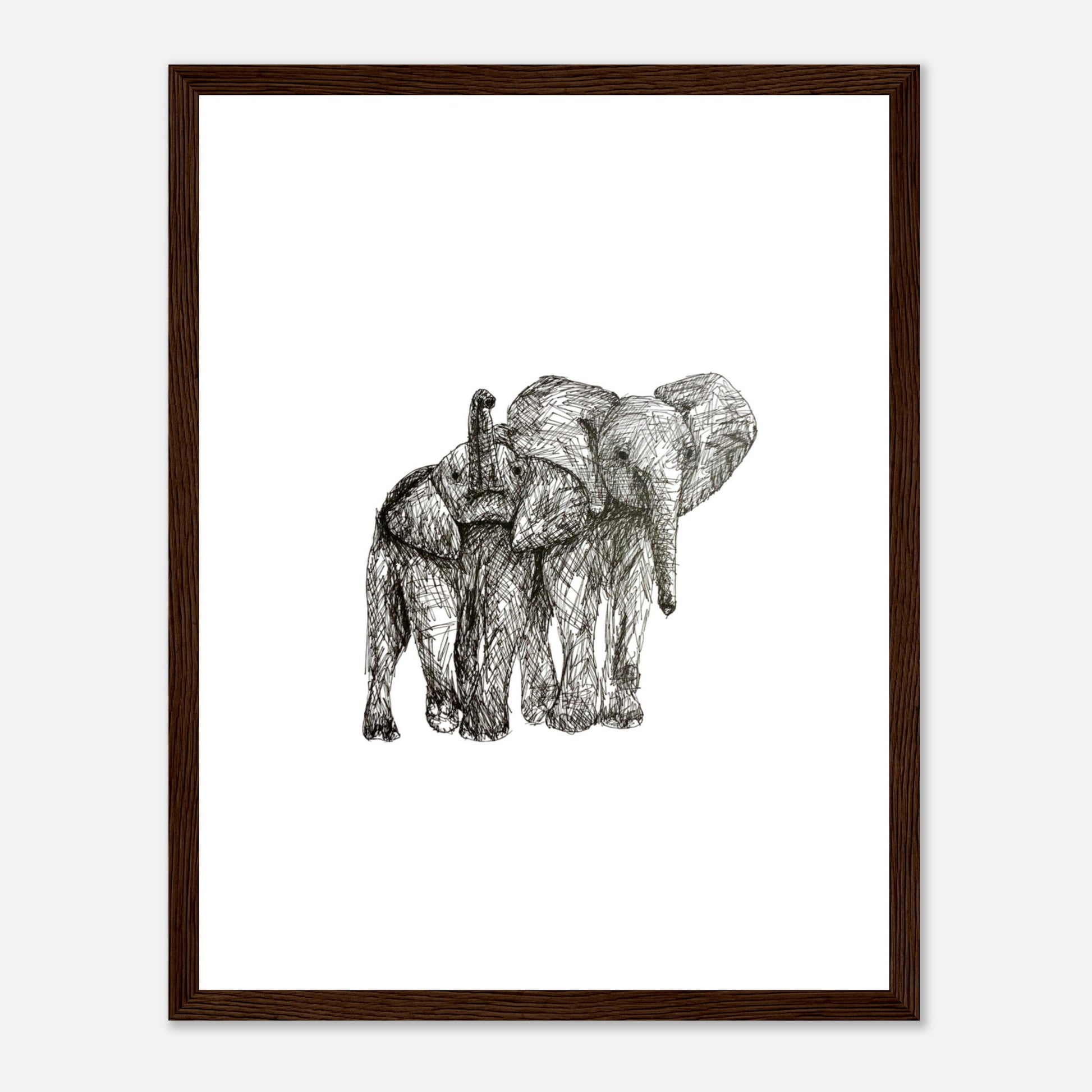 Elephant Classic Matte Paper Wooden Framed Poster