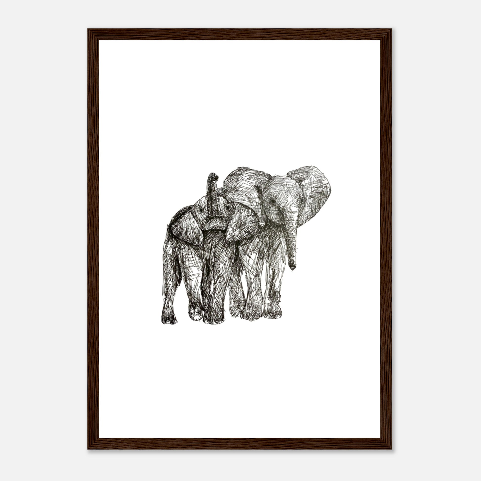Elephant Classic Matte Paper Wooden Framed Poster