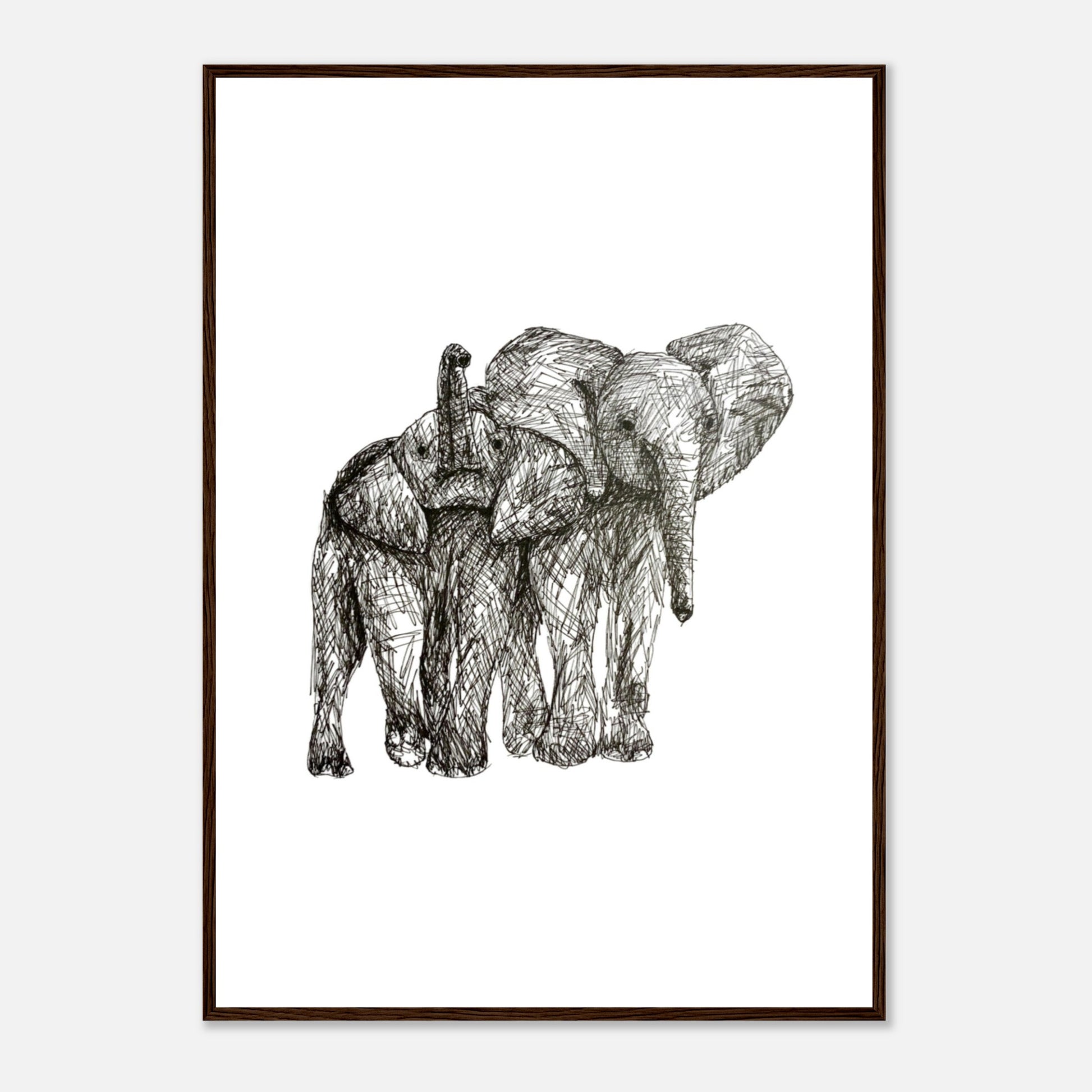 Elephant Classic Matte Paper Wooden Framed Poster