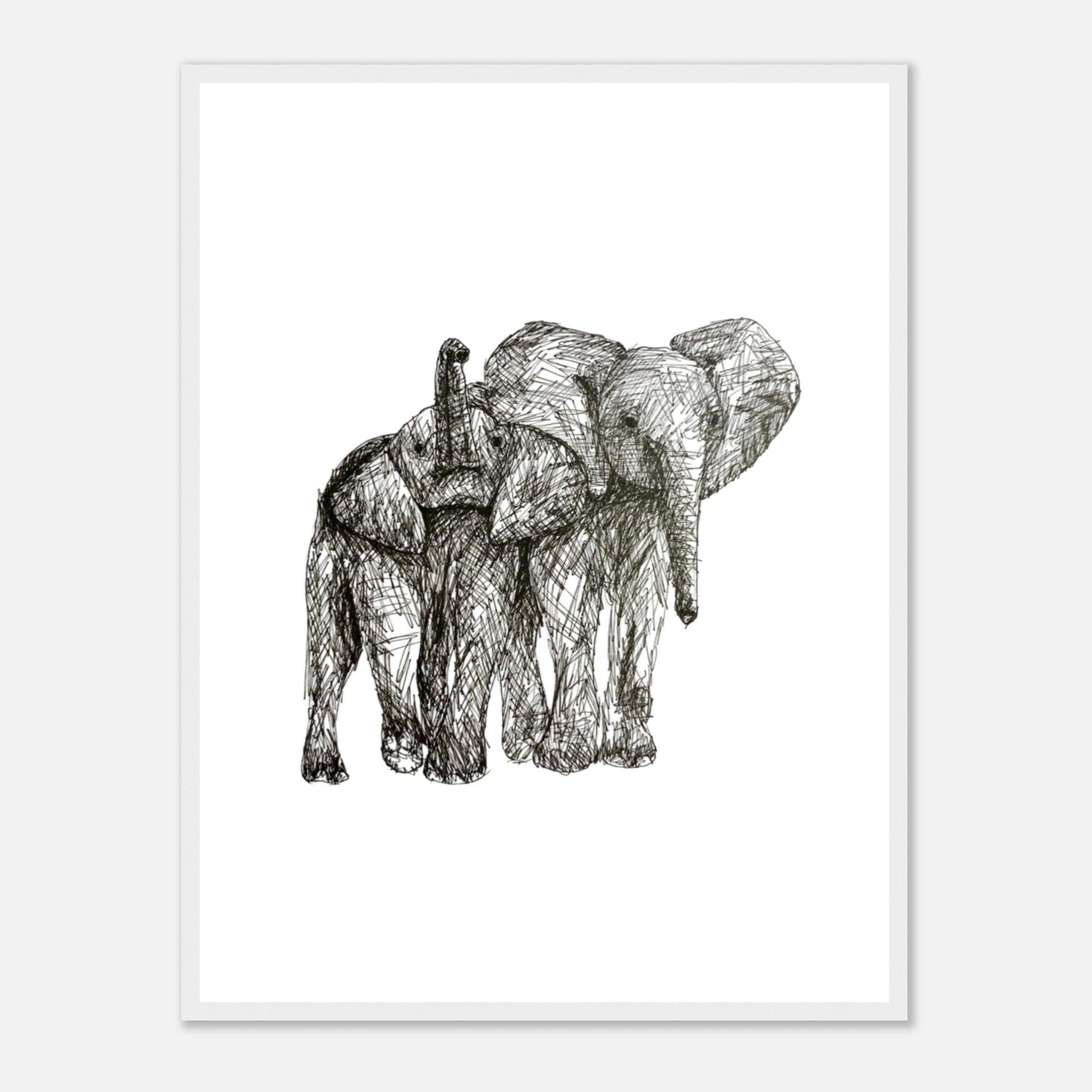 Elephant Classic Matte Paper Wooden Framed Poster