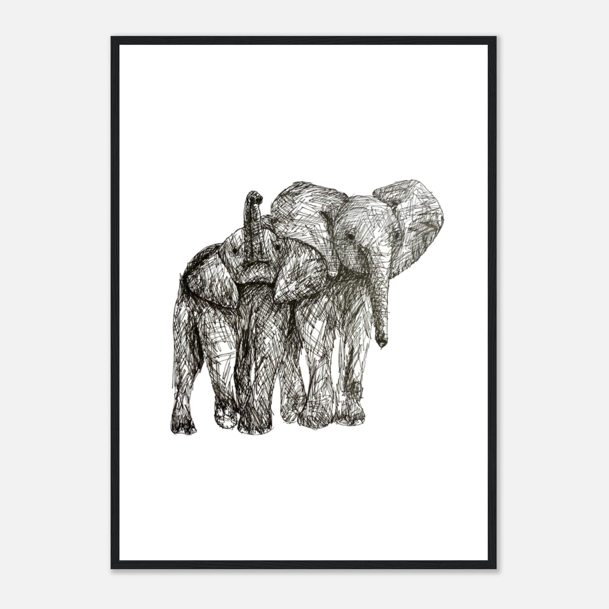 Elephant Classic Matte Paper Wooden Framed Poster