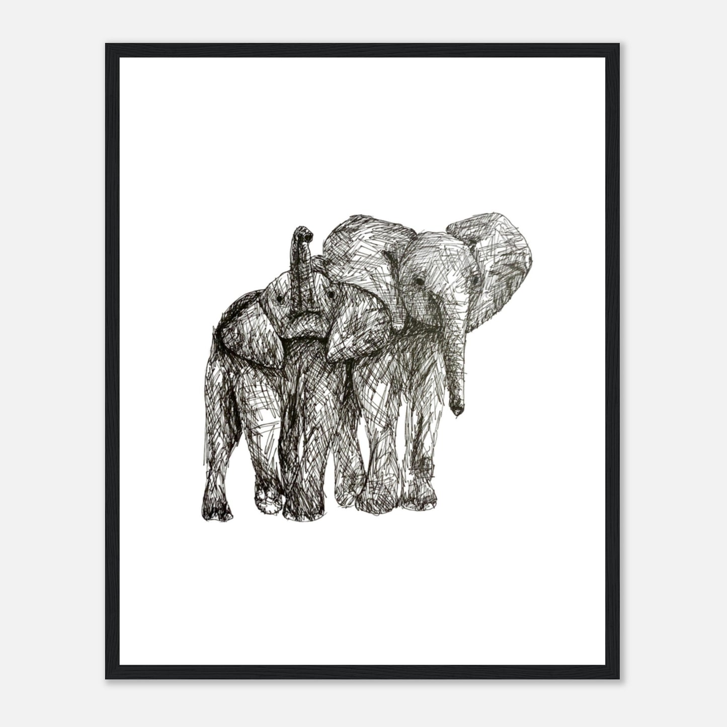 Elephant Classic Matte Paper Wooden Framed Poster
