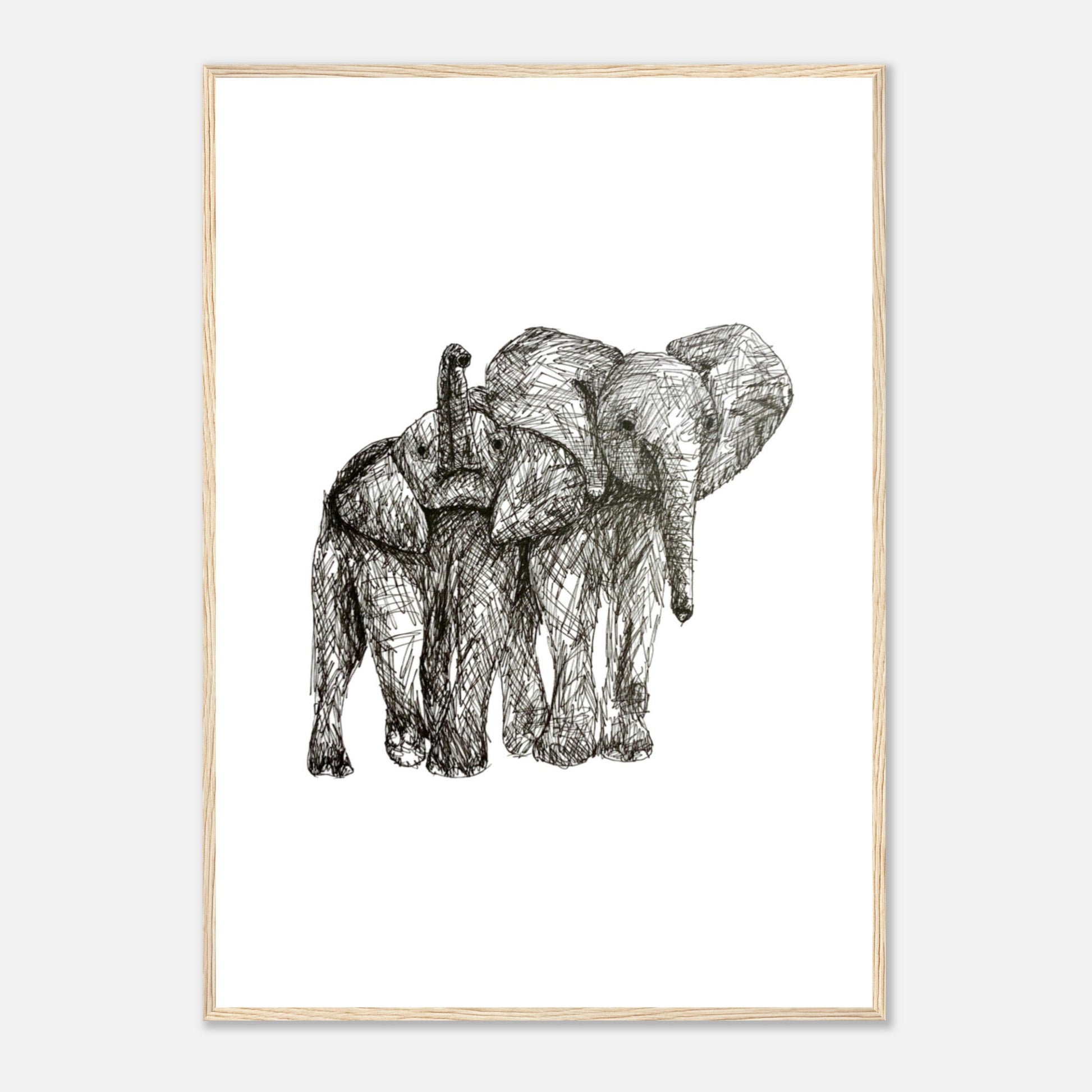Elephant Classic Matte Paper Wooden Framed Poster
