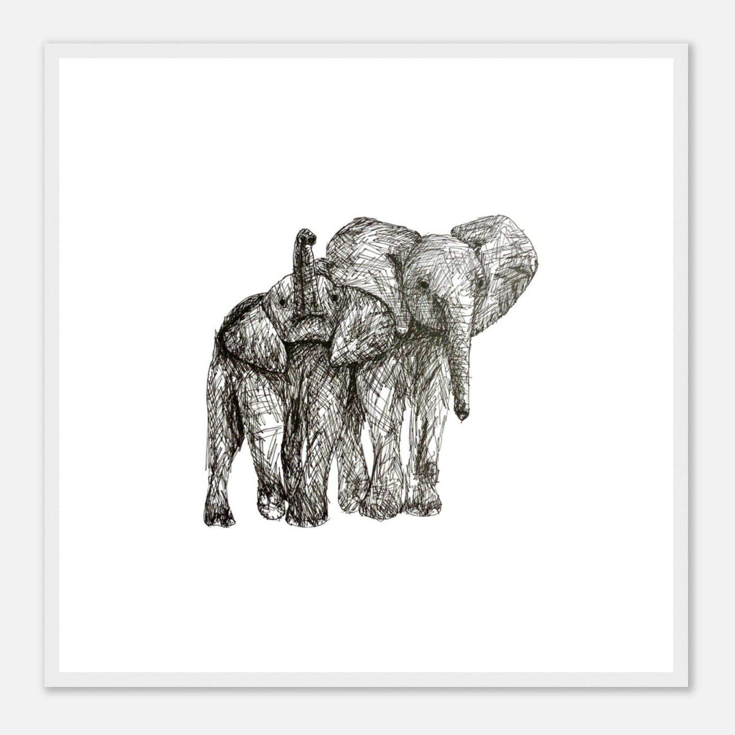 Elephant Classic Matte Paper Wooden Framed Poster
