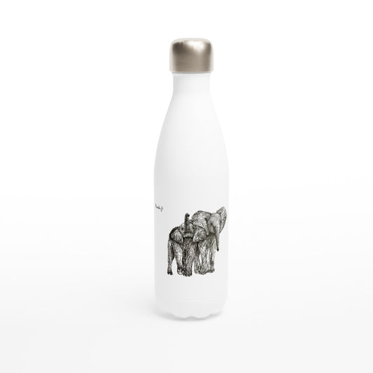 Elephant White 17oz Stainless Steel Water Bottle