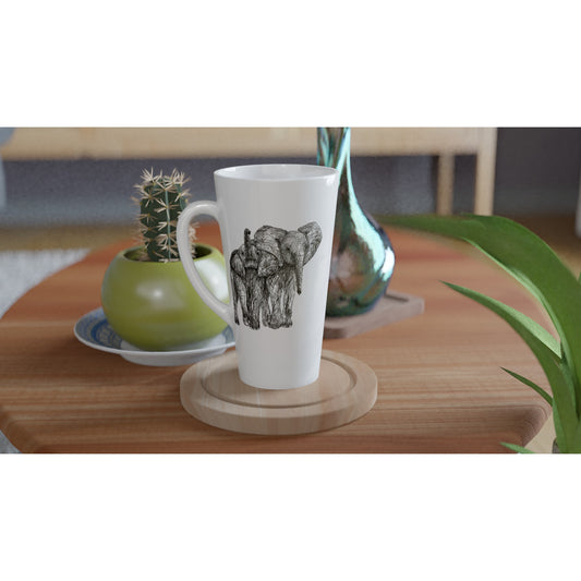 Elephant White Latte 17oz Ceramic Mug
