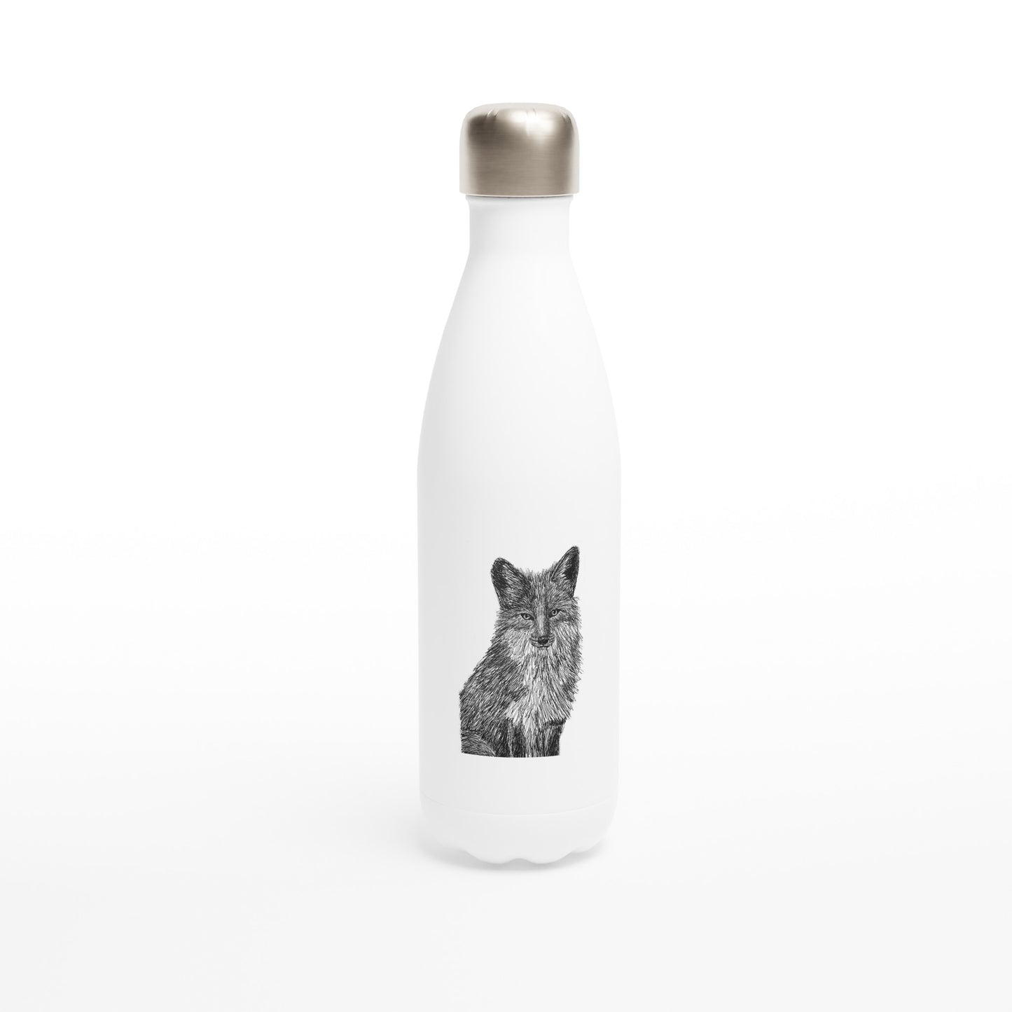 Fox White 17oz Stainless Steel Water Bottle