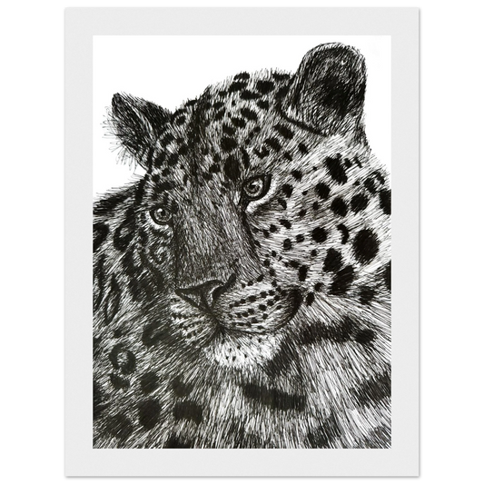 Leopard Classic Matte Paper Wooden Framed Poster