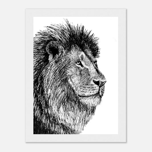 Lion Classic Matte Paper Wooden Framed Poster