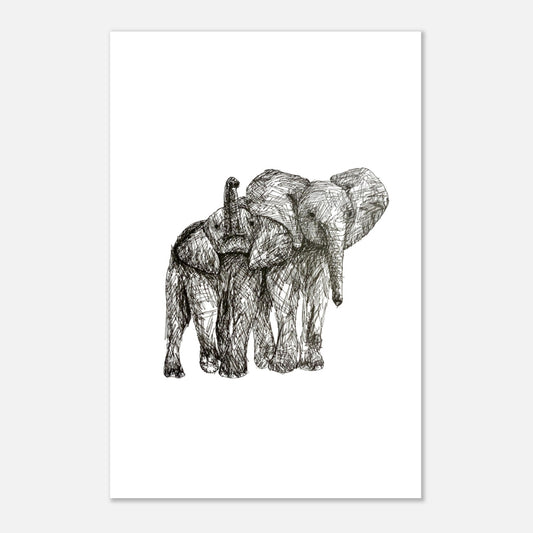  Monochrome Elephant Aluminum Print 