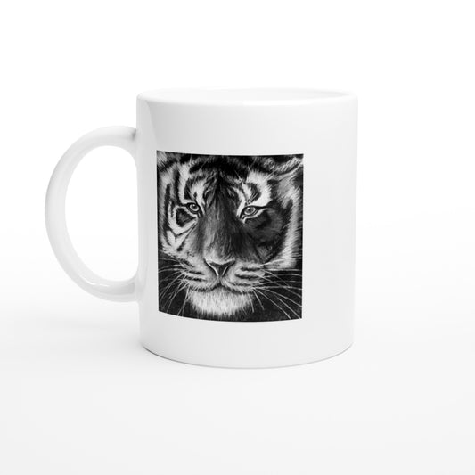 Tiger White 11oz Ceramic Mug